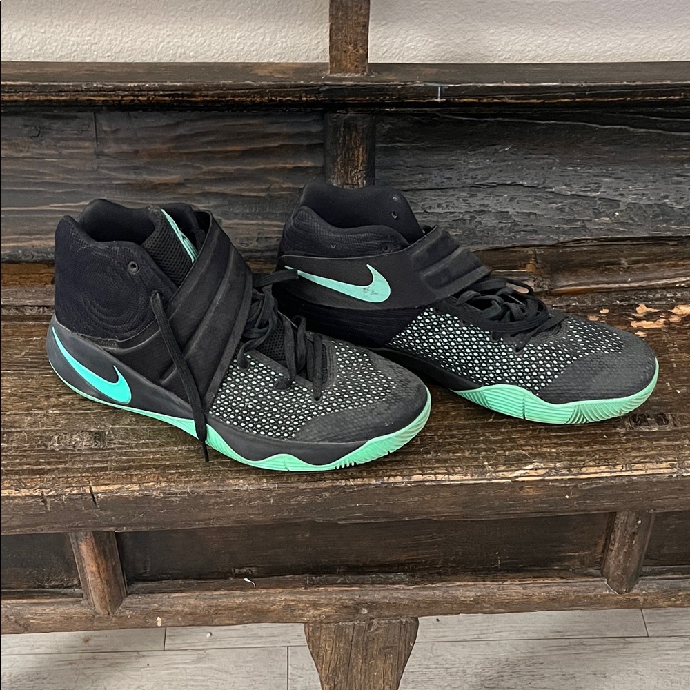 Nike Black and Mint High-Top Sneakers